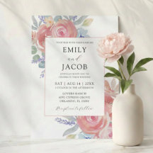 Casamento de Flor de Eucalipto Rosa em Aquarela