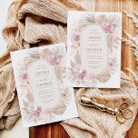 Convite Casamento De Flor De Grama Pampas De Boca Rosa Mol<br><div class="desc">Estes 'pampas' e 'blush floral' botânico são o toque perfeito para o seu casamento com temas-boho. Personalize o convite com seus detalhes e se quiser reorganizar o estilo e posicionamento do texto,  pressione o botão "Clique para personalizar mais".</div>