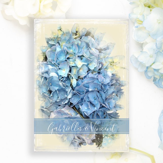 Convite Casamento de Flor de Hydrangea Azul (Criador carregado)