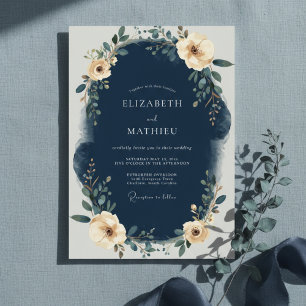 Convite Casamento de Flor de Louro Marinho