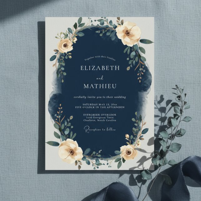 Convite Casamento de Flor de Louro Marinho (Criador carregado)