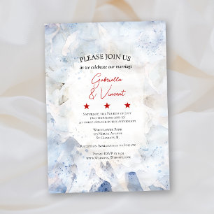 Convite Casamento de Flor de Nassagem Azul