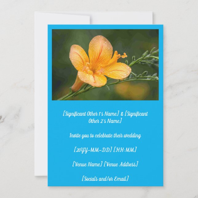 Convite Casamento de Flor de Partida primavera (Frente)