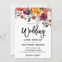 Casamento de Flor Floral com Blush de outono