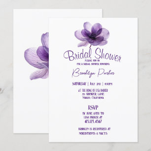 Convite Casamento de Flor Roxo Gordo