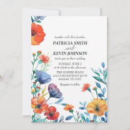 Convite Casamento de flor selvagem