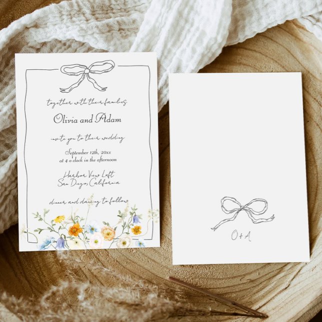 Convite Casamento De Flor Selvagem De Arco Quente (Criador carregado)