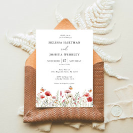 Convite Casamento de flor selvagem Elegante