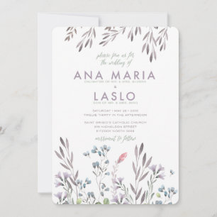 Convite Casamento de flor selvagem - Laslo