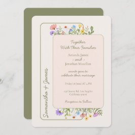 Convite Casamento de Flor Selvagem Russo Moderno