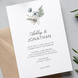 Convite Casamento de Flor Selvagem Russo Moderno Elegante