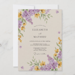 Convite Casamento de Flor Silvestre Âmbar Amethyst