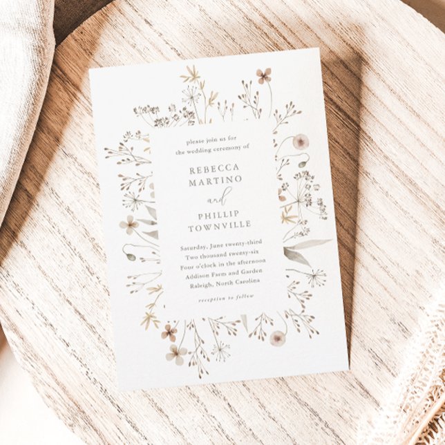Convite Casamento de Flor Silvestre Boho (Criador carregado)