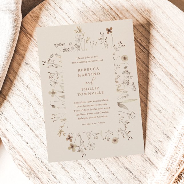 Convite Casamento de Flor Silvestre Boho Floral (Criador carregado)