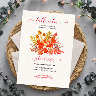 Convite Casamento de Flor Silvestre de Cogumelo de Outono