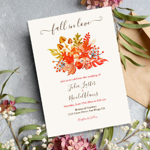 Convite Casamento de Flor Silvestre de Cogumelo de Outono