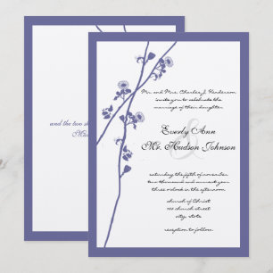 Convite Casamento de Flor Silvestre Roxa Crepúsculo Periwi