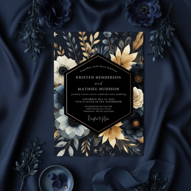 Convite Casamento de Flora Botânica Naval (Criador carregado)