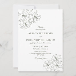 Convite Casamento de Flora Conrners Simples e Elegante Sag