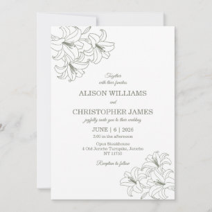 Convite Casamento de Flora Conrners Simples e Elegante Sag