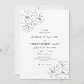 Convite Casamento de Flora Conrners Simples e Elegante Sag
