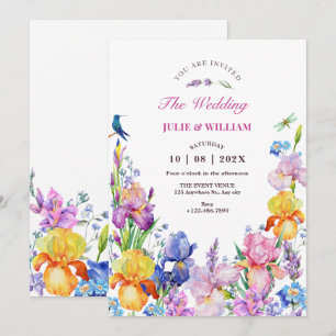 Convite Casamento de floração da Flor Roxo do Jardim