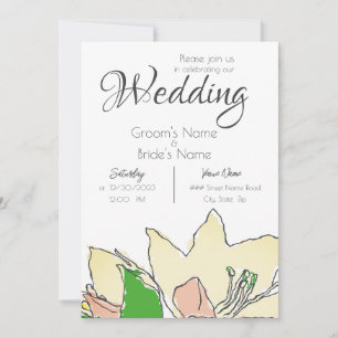 Convite Casamento de Flores Amarelas