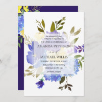 Casamento de flores azuis e amarelas da Elegant pr