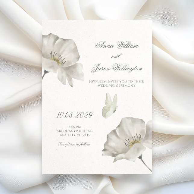 Convite Casamento de flores brancas (Criador carregado)
