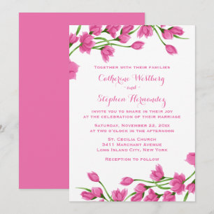 Convite Casamento De Flores Brancas E Rosa Flóridas Fuchs