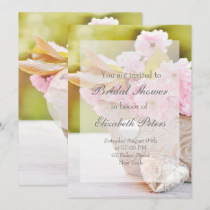Convite Casamento de Flores Cor-de-Rosa de Cerejeira