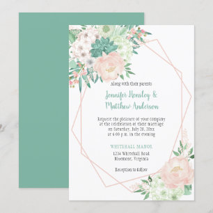 Convite Casamento de Flores de Água Modernas e de Flores 