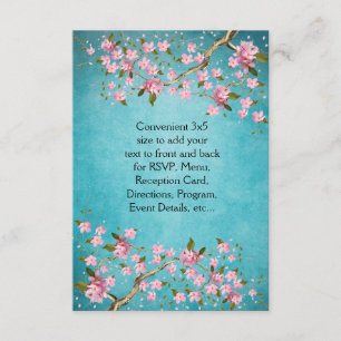 Convite Casamento de Flores de Cerejeira Japonesas Azul Tu