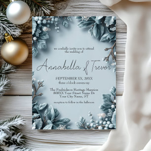 Convite Casamento de Flores de Inverno Geado