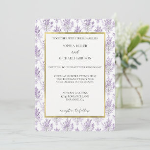 Convite Casamento de Flores de Lavanda Bonitas