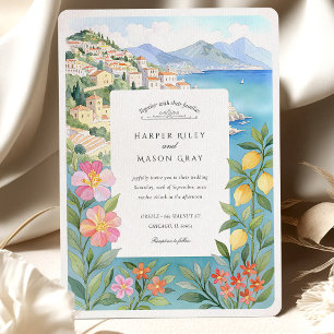 Convite Casamento de Flores de Limão na Costa Amalfitana e