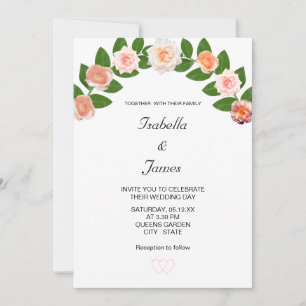 Convite Casamento de Flores de Louro e Rosa
