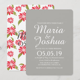 Convite Casamento de Flores de Margarida Tropical