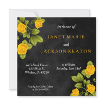 Casamento de Flores de Rosa Amarelo e Negro