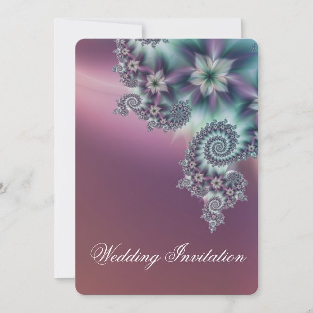 Convite Casamento de flores espirais (Frente)