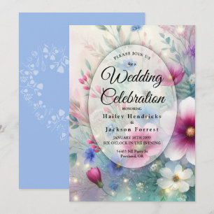 Convite Casamento de Flores Radiantes e Brilhantes da Prim