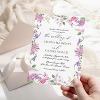 Casamento de Flores Roxas Lavandas Quadradas Moder