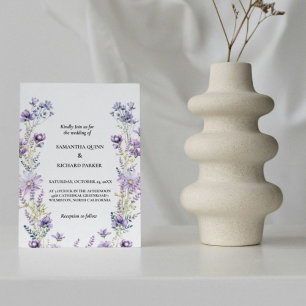 Convite Casamento de Flores Roxo-Elegante