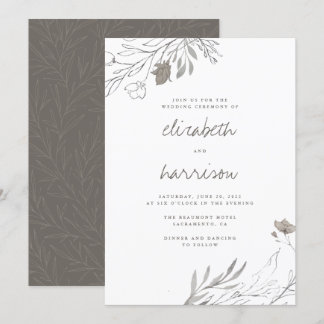 Convite Casamento De Flores Russas Por Aquarelas Desenhada