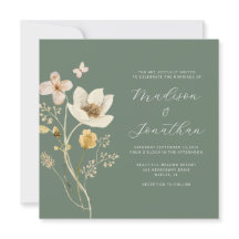 Casamento de Flores Selvagem Verde Elegante