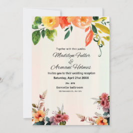 Convite Casamento de Flores Selvagens Lindas