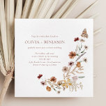 Convite Casamento de Flores Selvagens Modernas Elegantes B<br><div class="desc">Convocação para Casamento do Moderno Elegante Boho Nature</div>