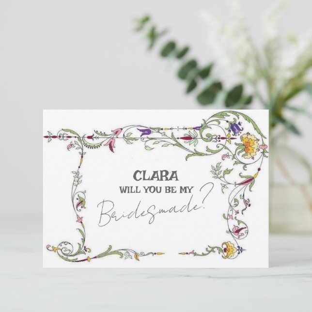 Convite Casamento de Flores Selvagens País Russo Pontes (Em pé/Frente)