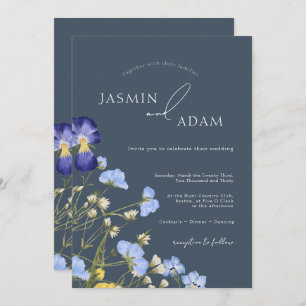 Convite Casamento de Flores Selvagens Real Simples