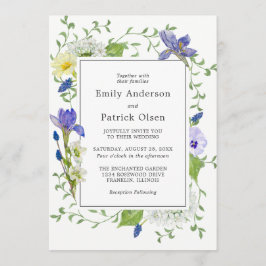 Convite Casamento de Flores Selvagens Russas do Jardim Sec